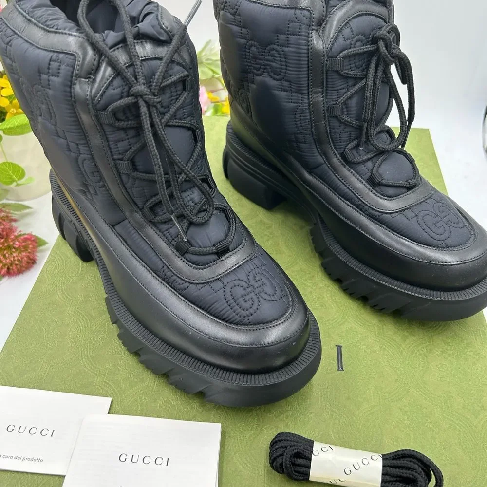 Gucci Black Quilted Rain & Snow Boots